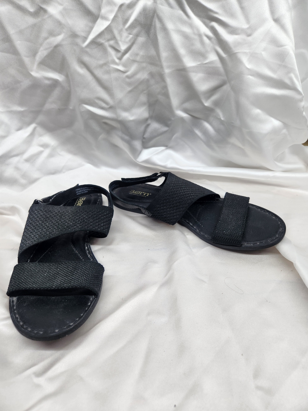 Born Women's Black Dual-Strap Stretch Sandals - Picture 2 of 9